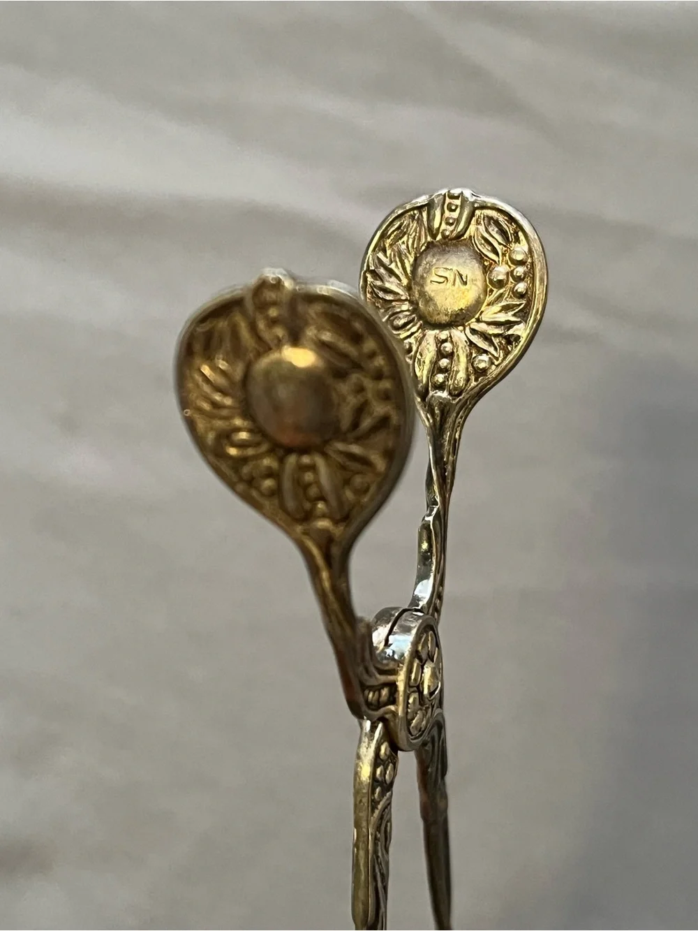 Vintage Nils Johan Of Sweden Art Nouveau Styles Floral Ornate Tidbit/Sugar Tongs